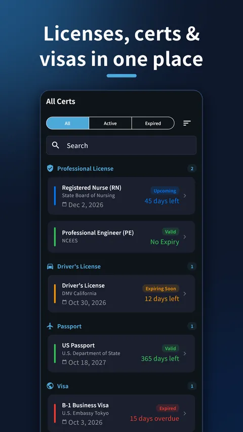 CertAlert - License Tracker 3