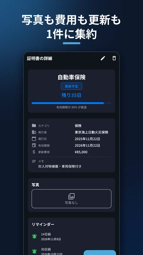 CertAlert 資格管理・免許の期限通知 4