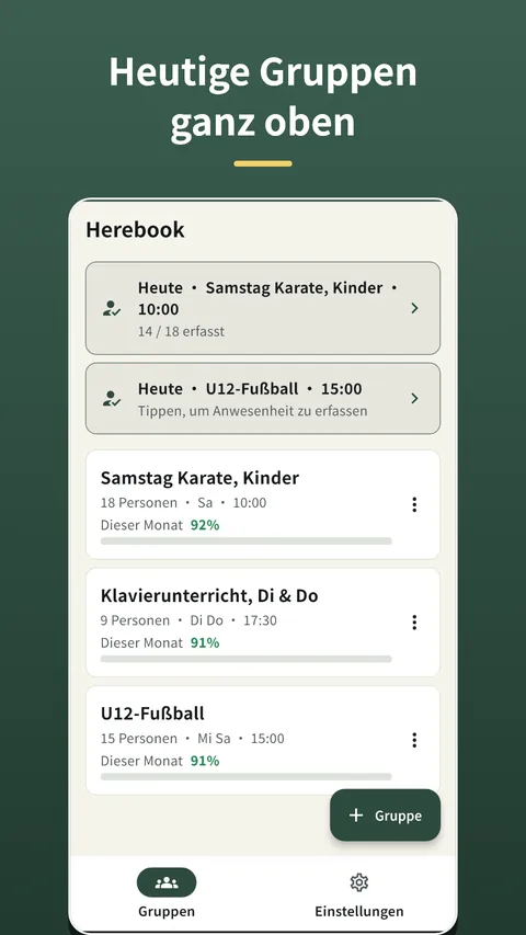 Herebook: Anwesenheitsliste 2