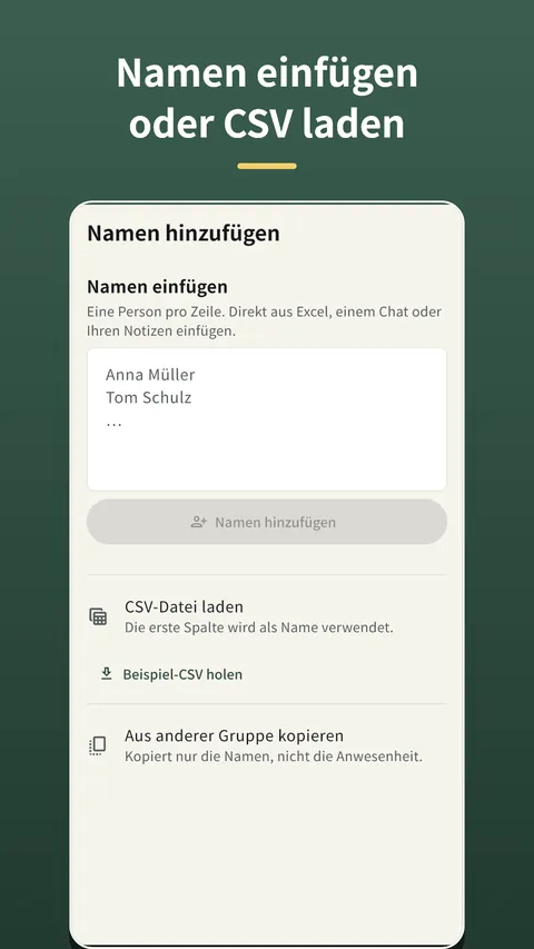 Herebook: Anwesenheitsliste 5