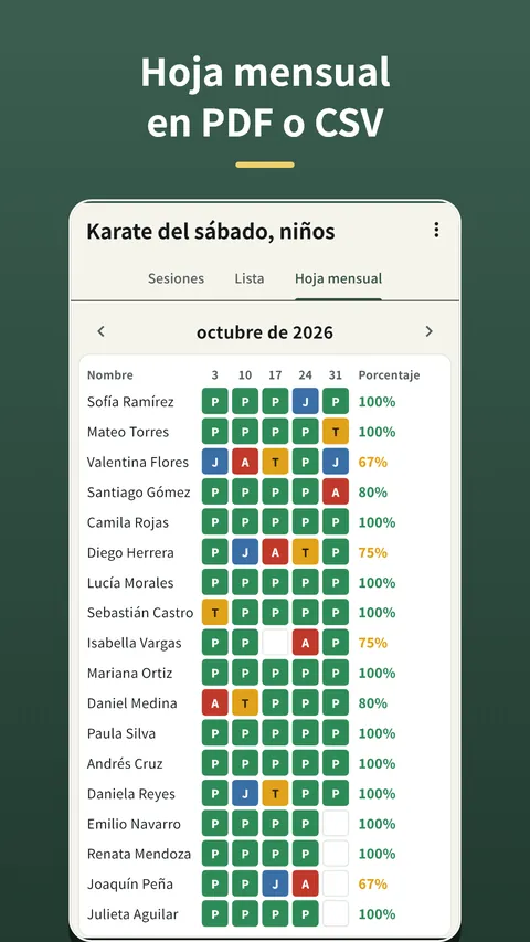 Herebook: lista de asistencia 3