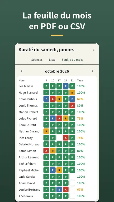 Herebook : liste de présence 3