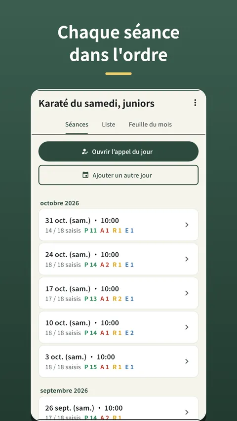 Herebook : liste de présence 6
