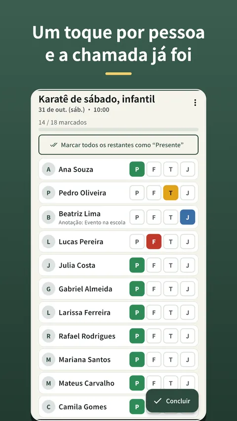 Herebook: lista de chamada 1