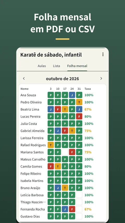 Herebook: lista de chamada 3