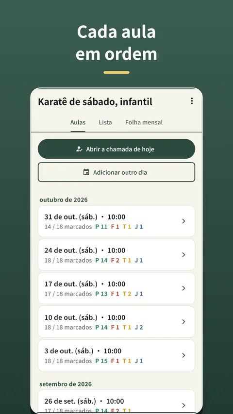 Herebook: lista de chamada 6