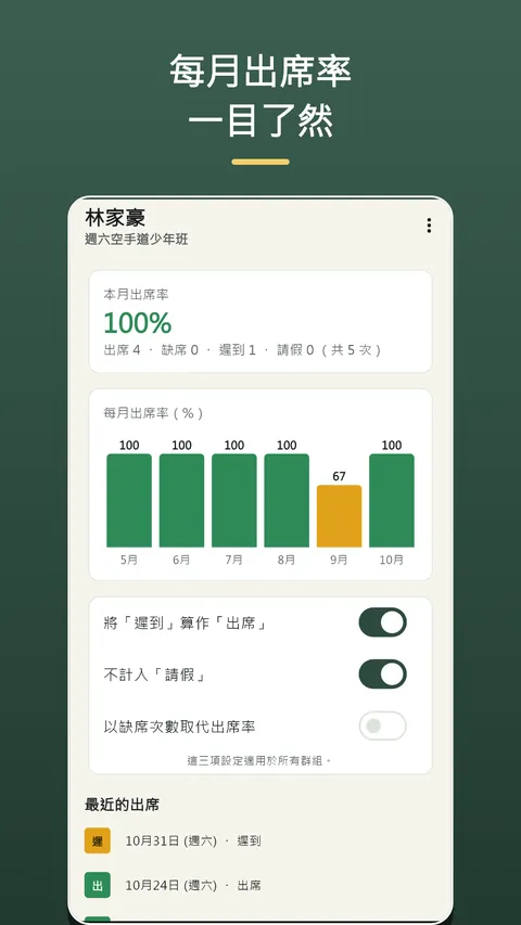 Herebook 點名簿・出缺席紀錄 4