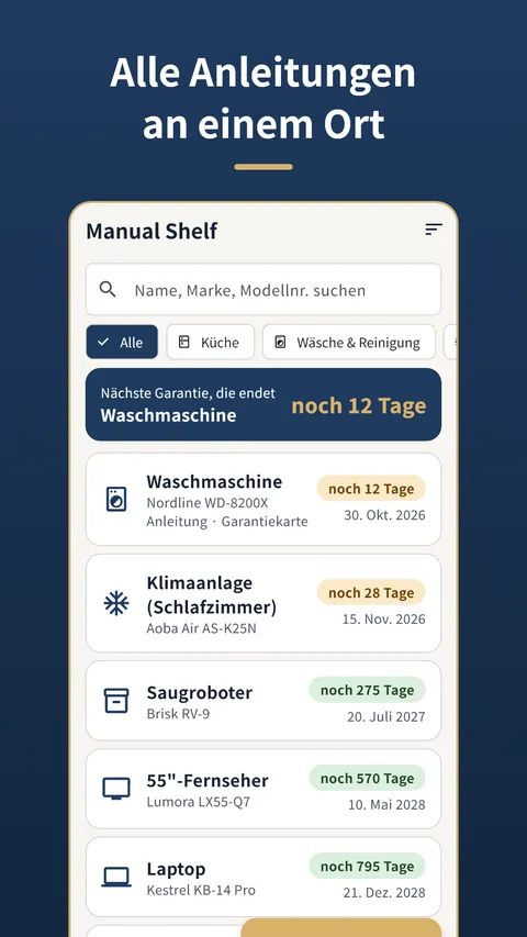 Manual Shelf - Garantiebelege 1