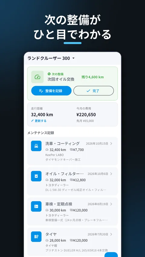 MechLog 車の整備記録・燃費・維持費 1